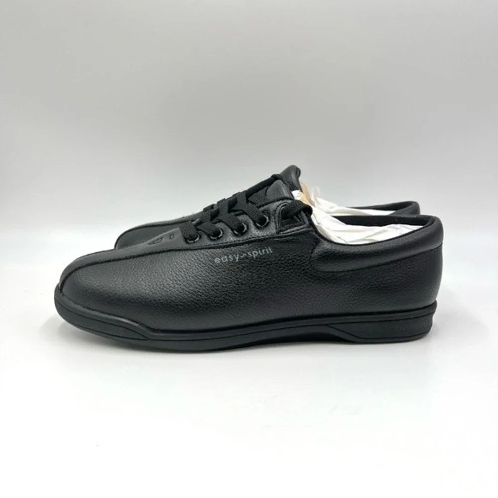 6.5W 6.5 W WIDE WIDTH Easy Spirit AP1 Black Leather Walking Sneakers Shoes‎ NEW